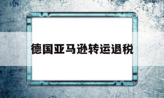 德国亚马逊转运退税