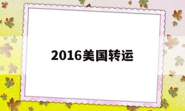 2016美国转运