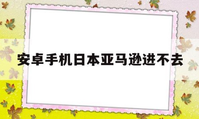 安卓手机日本亚马逊进不去