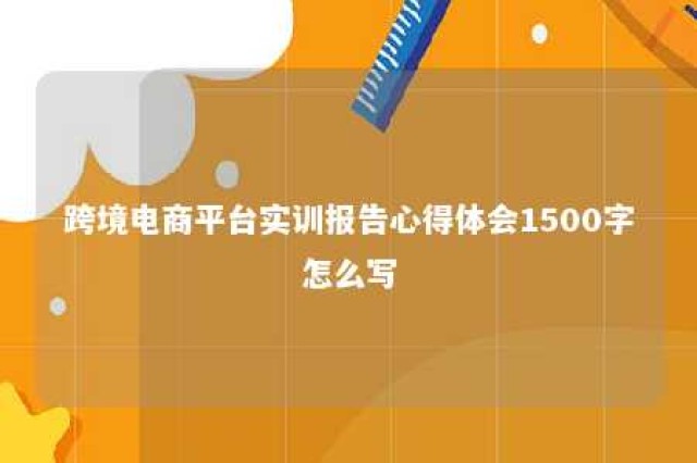 跨境电商平台实训报告心得体会1500字怎么写 跨境电商平台实训报告总结2000字